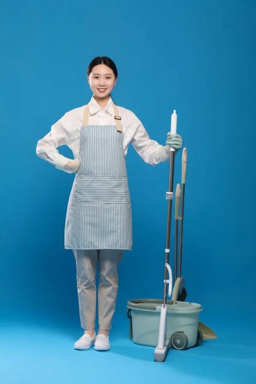 家政保姆保洁清洁工拖地服务女性人物摄影图